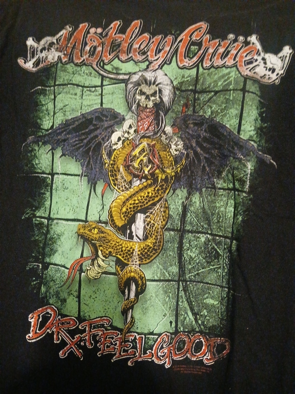 Mötley Crüe Dr. Feelgood Graphic Short Sleeve Tee - Black/Green - Picture 2 of 4